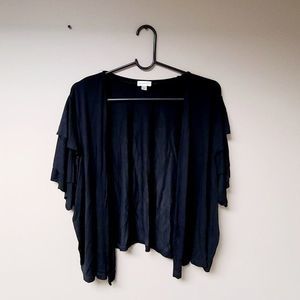 Avenue Light Jacket Open Front Short Layered Sleeves NWOT